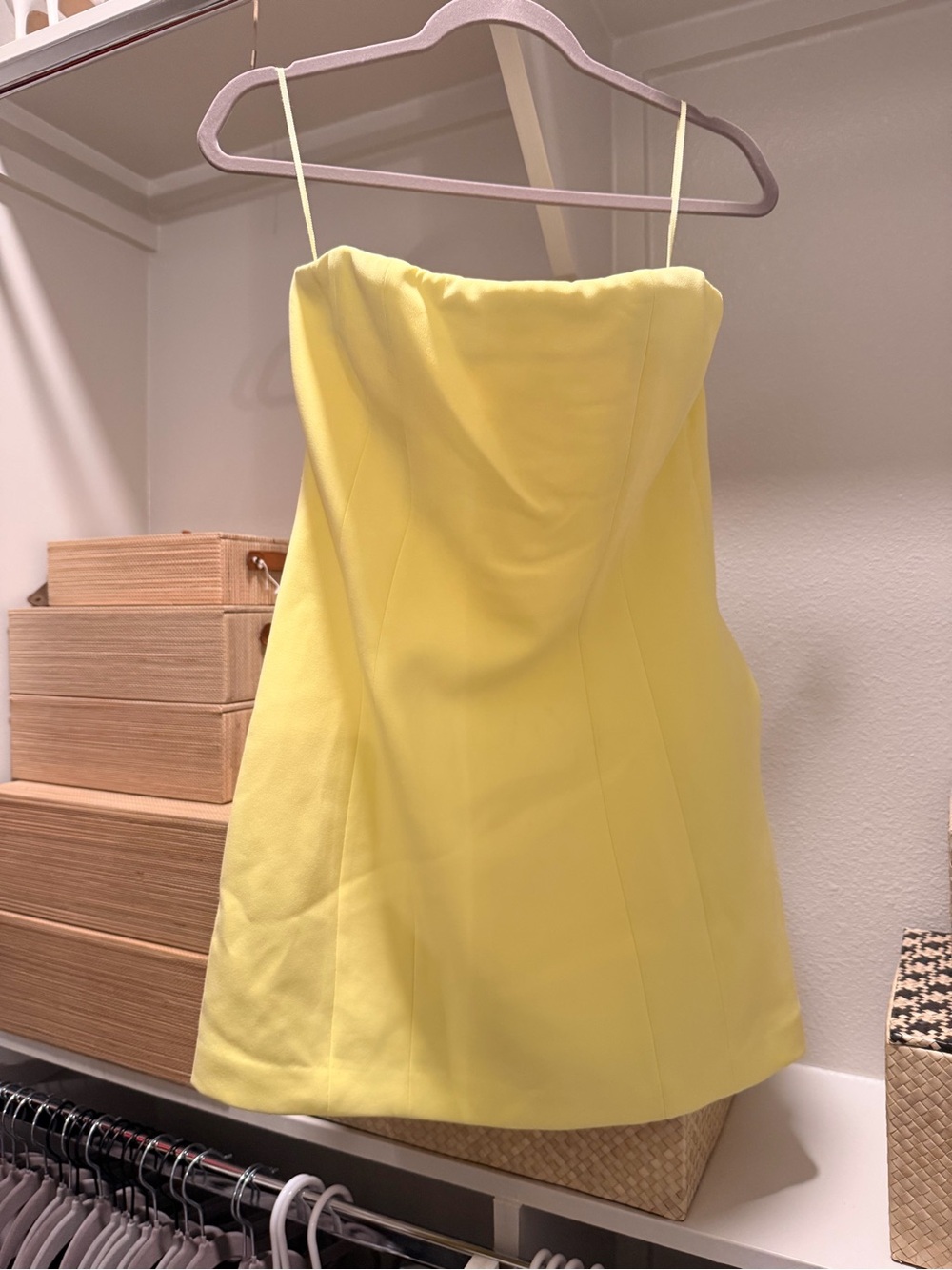 A.L.C. Strapless Lemon Yellow Mini Dress - Picture 9 of 11